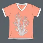 coral v-neck t-shirt image